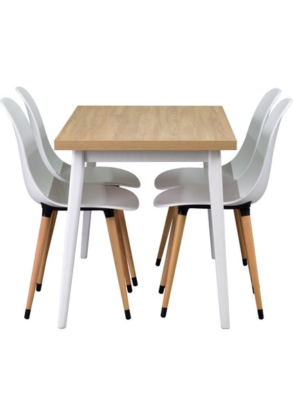 Eames Sandalye Avanos Ahşap Mdf Mutfak Masası Takımı - 70X120 cm