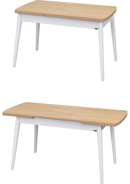 Eames Sandalye Avanos Ahşap Mdf Açılır Mutfak Masası Takımı - 70X120+30 cm