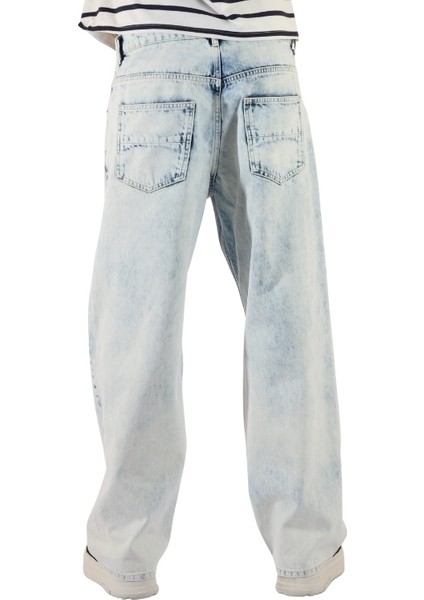 Indigo White Denim Açık Mavi Wide Leg Pantolon