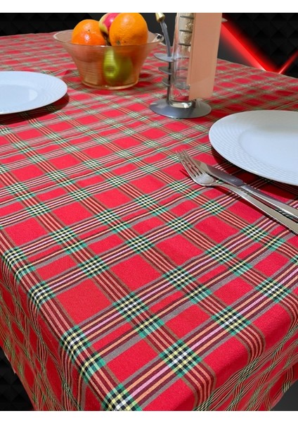 Masa Örtüsü Iskoç Tartan Modern ve Geleneksel. Kırmızı (160X170 Cm)