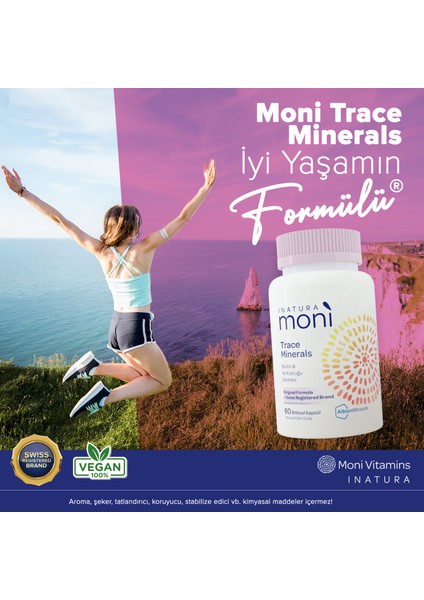 3'lü Avantaj Paket Moni Trace Minerals Biotin ve At Kuyruğu Ekstresi 60 Bitkisel Kapsül