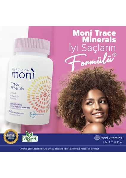 3'lü Avantaj Paket Moni Trace Minerals Biotin ve At Kuyruğu Ekstresi 60 Bitkisel Kapsül