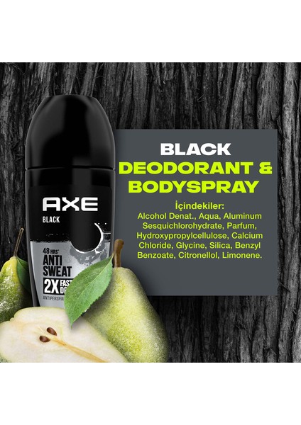 Erkek Roll On Deodorant Black 48 Saat Etkileyici Koku 50 ml