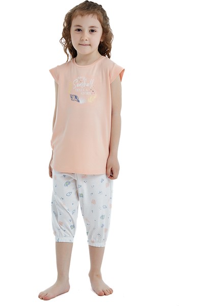 Kız Çocuk Pijama Takımı 51347 - Somon