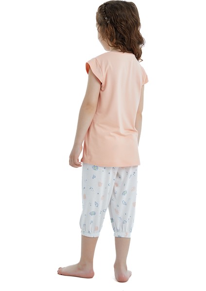 Kız Çocuk Pijama Takımı 51347 - Somon