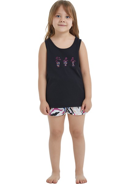 Kız Çocuk Pijama Takımı 60444 - Siyah