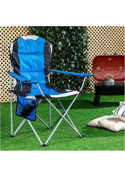 Tekno Trust Metal Mavi Katlanır Kamp Sandalyesi Kamp Koltuğu Xxl Kalın Profil 120KG Tekli Tek Kişilik 1-5 kg T modelleri