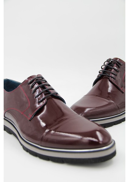 E606 Erkek Rugan Ayakkabı - Bordo fırsatları