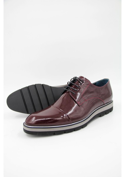 E606 Erkek Rugan Ayakkabı - Bordo indirimleri