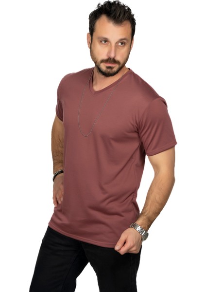 Aşırı Terleme Önleyici V Yaka T-Shirt, Ter Sızdırmaz, Çift Katmanlı