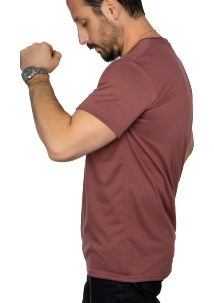Aşırı Terleme Önleyici V Yaka T-Shirt, Ter Sızdırmaz, Çift Katmanlı