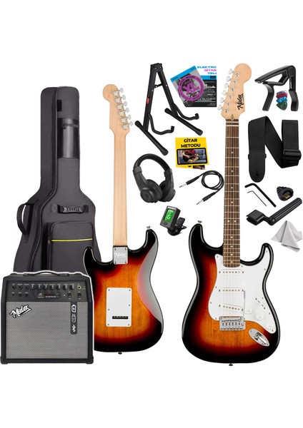 RPH-30SB-50AMP Gül Klavye Sss 50W Amfili Elektro Gitar Seti