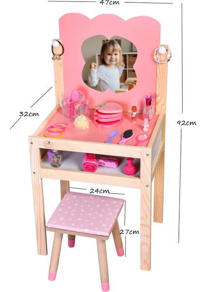 Ahşap Çocuk Makyaj Masası