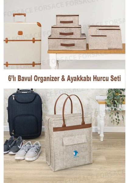 Aralar Home Derili 6'li Bavul Organizer & Ayakkabı Hurcu Seti