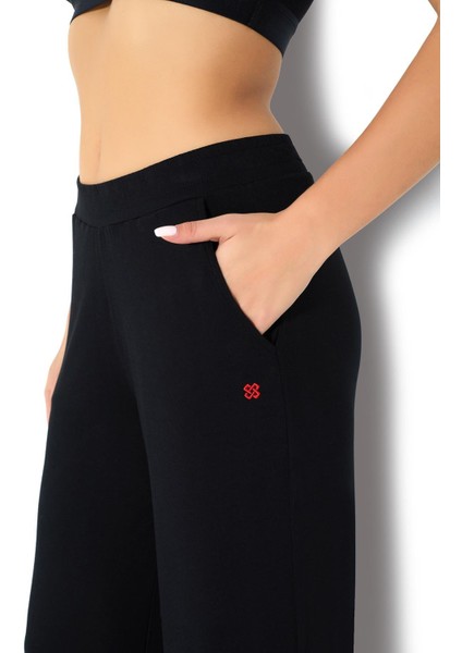 Kadın Geniş Paçalı Viskon Siyah Tek Alt 2716 modelleri