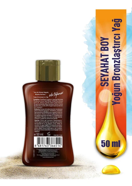 Eda Taşpınar Mini Seyahat Boy 50 ml Yoğun Bronzlaştırıcı Yağ SPF0