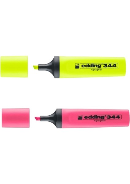 Eddıng Fosforlu Kalem (E-344) ( Sarı-Pembe)