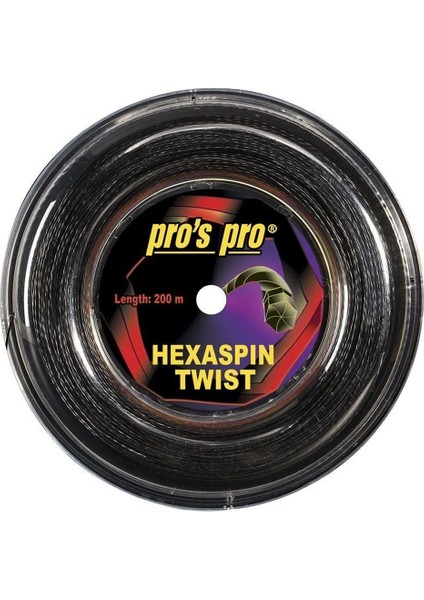 Pros Pro Hexaspin Twist 1,25 Mm. Raket Kordajı 200 Metre Siyah