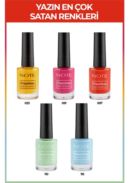 Note Cosmetics Nail Flawless 5'li Yazın En Çok Satanları Oje Seti