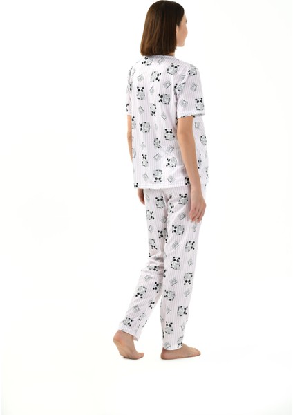 Panda Baskı Kadın Pijama Takımı