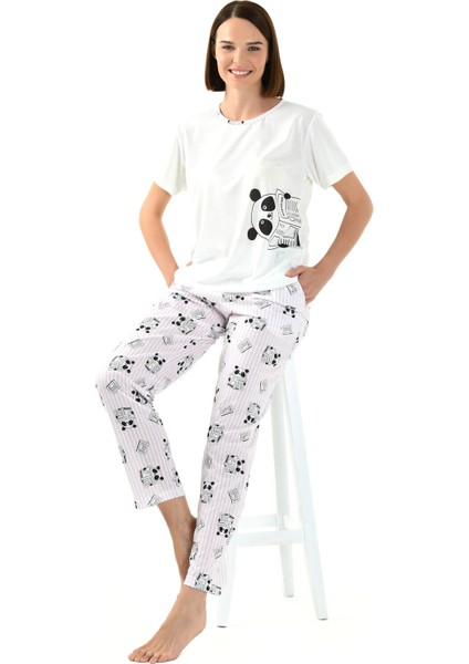 Panda Baskılı Pijama Takımı