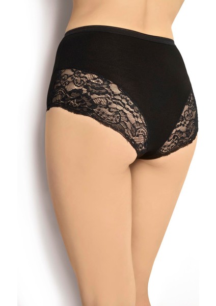 Kadın Siyah Arkası Dantelli Yüksek Bel Külot 692 modelleri