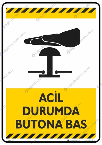 Acil Durumda Butona Bas/25x35cm/Etiket