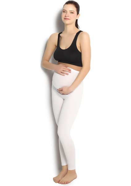 Beyaz Hamile Tayt 665