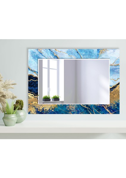 Mermer Desenli Temperli Cam Duvar Aynası modelleri