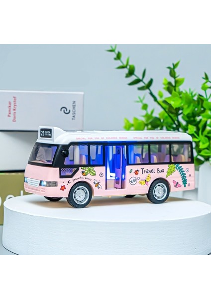 Çocuk Okul Otobüsü Otobüs Oyuncak Araba Atalet Sesi ve Işık Simülasyonu Otobüs Çocuk Bebek Açık Kapı Otobüs Modeli (Yurt Dışından)