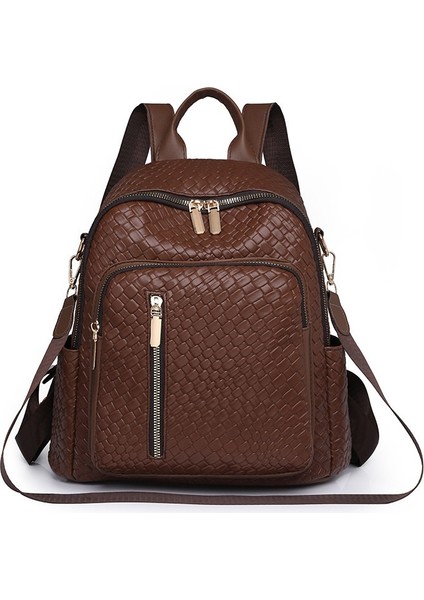 Şık Dokuma Düz Renkli Çift Amaçlı Sırt Çantası (Yurt Dışından)
