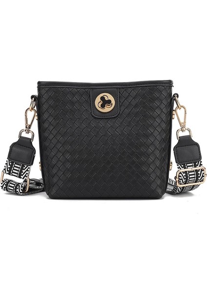 Kadınlar Için Çantalar 2023 Yeni Dokuma Kilit Kova Çanta Kadınlar Için Sınır Ötesi Dış Ticaret Moda Büyük Kapasiteli Tek Omuz Crossbody Çanta (Yurt Dışından)