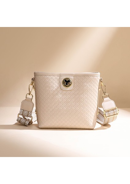 Kadınlar Için Çantalar 2023 Yeni Dokuma Kilit Kova Çanta Kadınlar Için Sınır Ötesi Dış Ticaret Moda Büyük Kapasiteli Tek Omuz Crossbody Çanta (Yurt Dışından)