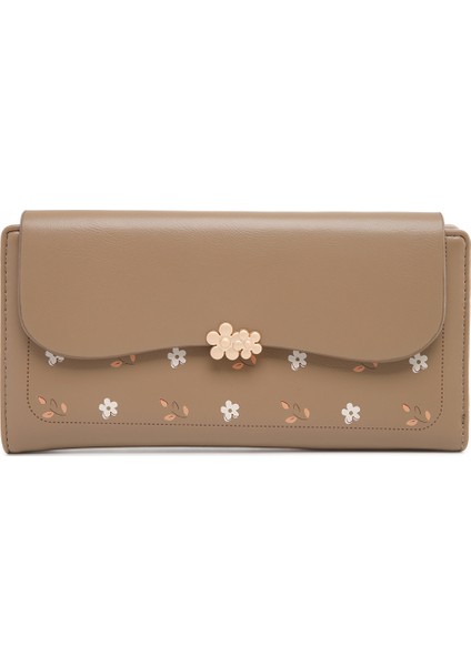 Pu Yumuşak Baskılı Fermuarlı Kadın Uzun Cüzdan (Yurt Dışından)