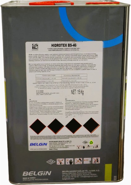 Hidrotex Bs-46 15 kg Hidrolik Yağ modelleri