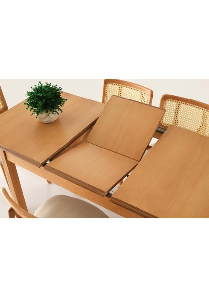 Verona Zion Ağaç Açılır Yemek Masa 6 Sandalye Takımı 80X120 fiyatları
