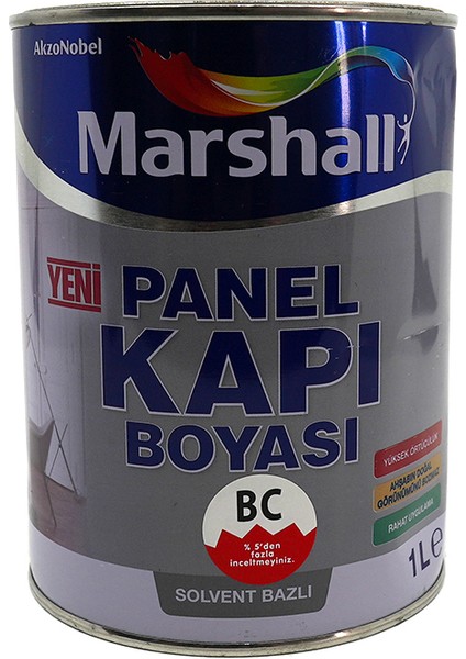 Solvent Bazlı Sentetik Panel Kapı Boyası 1 Lt Antrasit Gri Ral 7016