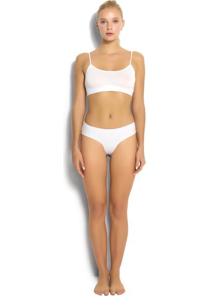Kadın Beyaz Lazer Kesim Bikini 698 fiyatları