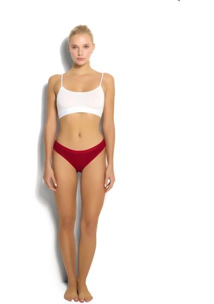 Kadın Viskoz Külot Bordo 691