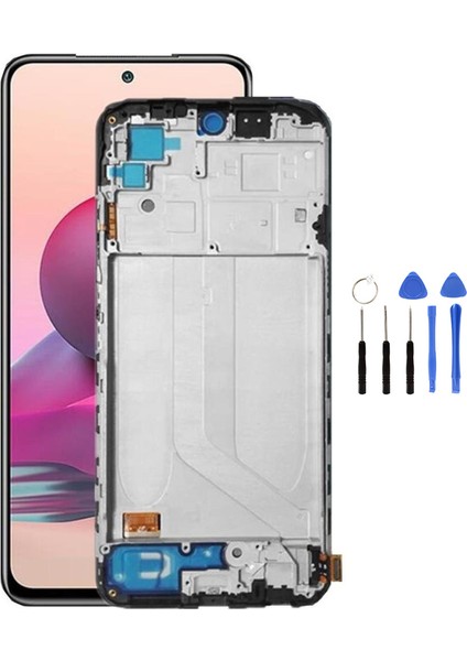 Xiaomi Redmi Note 10S Çıtalı Siyah Uyumlu LCD Ekran Dokunmatik