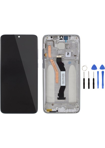 Xiaomi Redmi Note 8 Pro Çıtalı Uyumlu LCD Ekran Dokunmatik Gümüş
