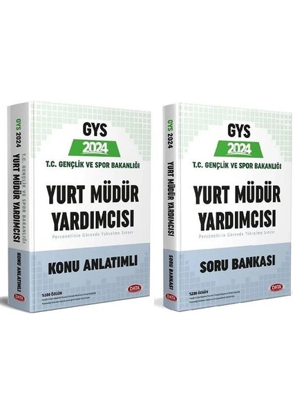 Data Yayınları 2024 GYS Gençlik ve Spor Bakanlığı Yurt Müdür Yardımcısı Konu - Soru Bankası 2'li Set