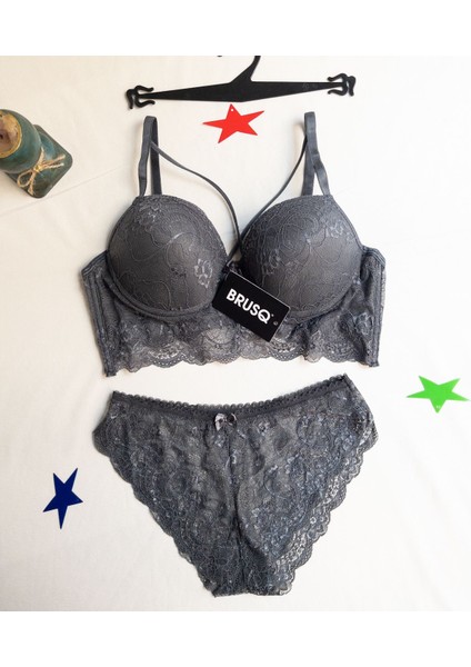 Dantelli Sütyen Takımı- Bralet Dolgulu Ipli
