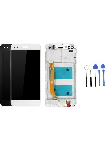 Huawei P9 Lite 2017 Çıtalı Uyumlu LCD Ekran Dokunmatik Beyaz