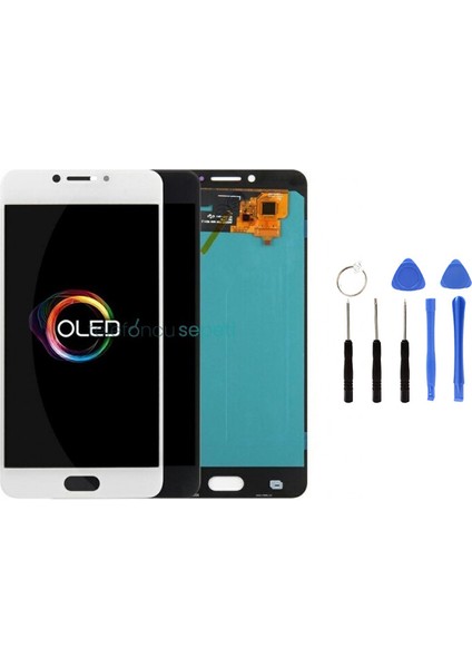 Samsung C7 Pro C7010 Uyumlu LCD Ekran Dokunmatik Beyaz