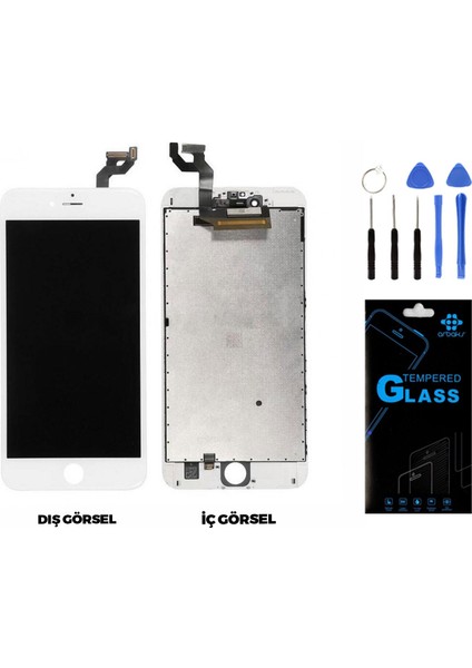 Apple iPhone 6s Plus Uyumlu LCD Ekran Dokunmatik Beyaz