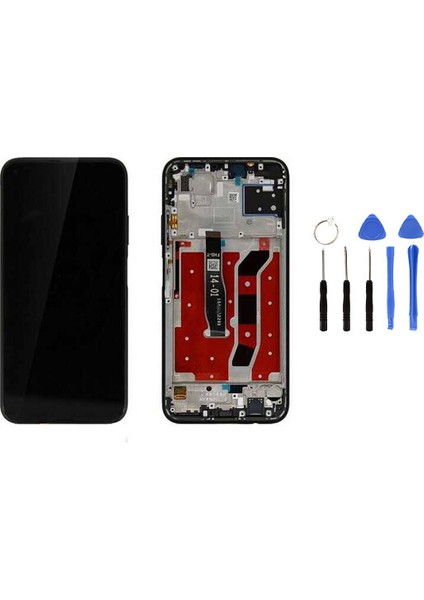 Huawei P40 Lite Çıtalı Uyumlu LCD Ekran Dokunmatik Siyah