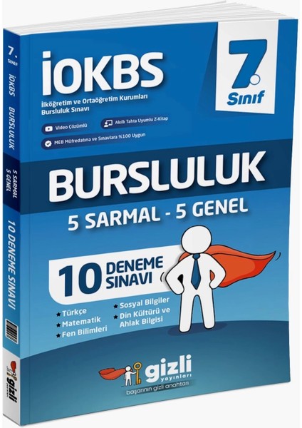 Gizli Yayınları 7.sınıf Iokbs Bursluluk 10 Deneme Sınavı