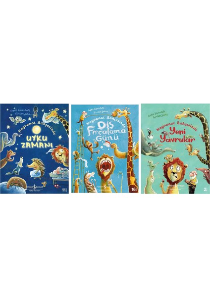 Hayvanat Behçesinde Yavru Hayvanlar - Hayvanat Bahçesinde Uyku Zamanı - Hayvanat Bahçesinde Diş Fırçalama Günü 3 Kitap Set - Sophie Schoenwald