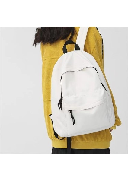 Yeni Öğrenci Sırt Çantası Kadın Moda Kolej Tarzı Rahat Büyük Kapasiteli Çift Sırt Çantası (Yurt Dışından)